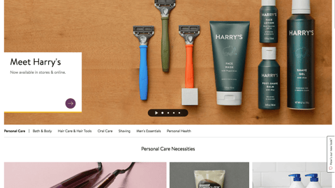 Walmart 'Meet Harry's' Category Leaderboard Ad
